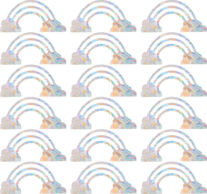 Shawula 30PCS Rainbow Window Decals for Bird Strikes - Anti-Collision Window Clings to Save Birds from Window Collisions,Non Adhesive Prismatic Window Clings, Rainbow Suncatcher Stickers