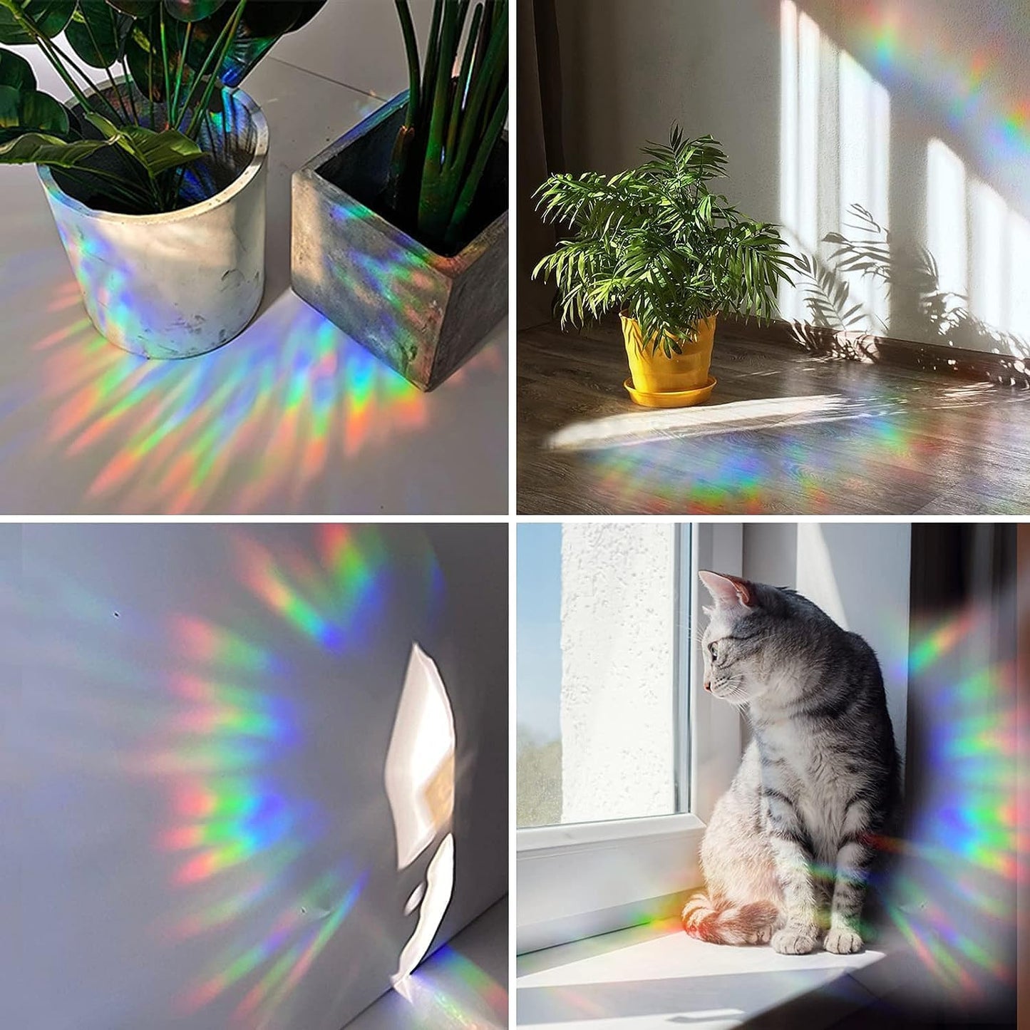 18PCS Mandala Window Clings Anti-Collision Decals to Save Birds from Collisions,Non Adhesive Prismatic Vinyl Window Clings Rainbow Stickers