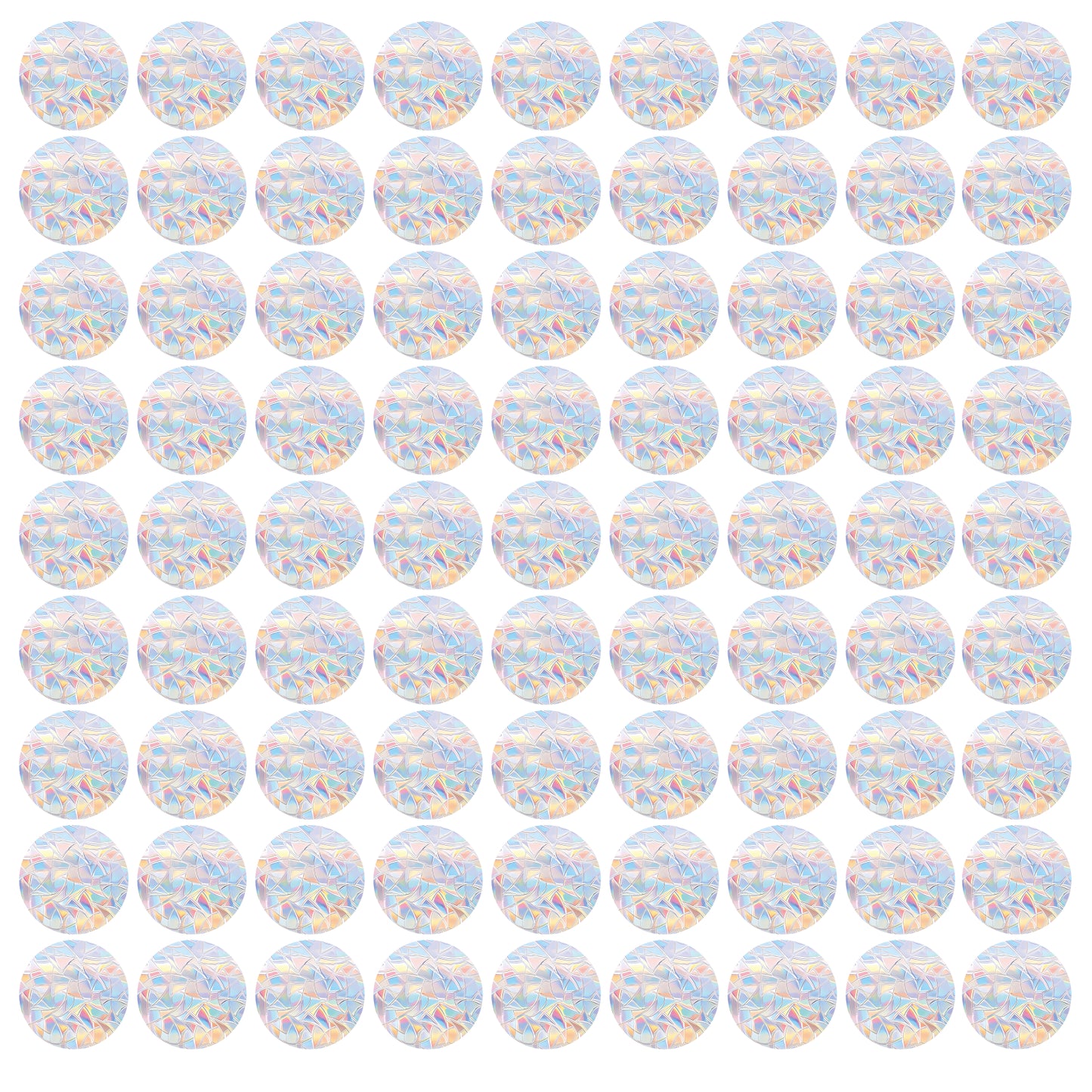 96PCS Circle Window Stickers Window Clings Anti Collision Window Decals to Save Birds from Collisions Non Adhesive Prismatic Vinyl Clings Rainbow Stickers